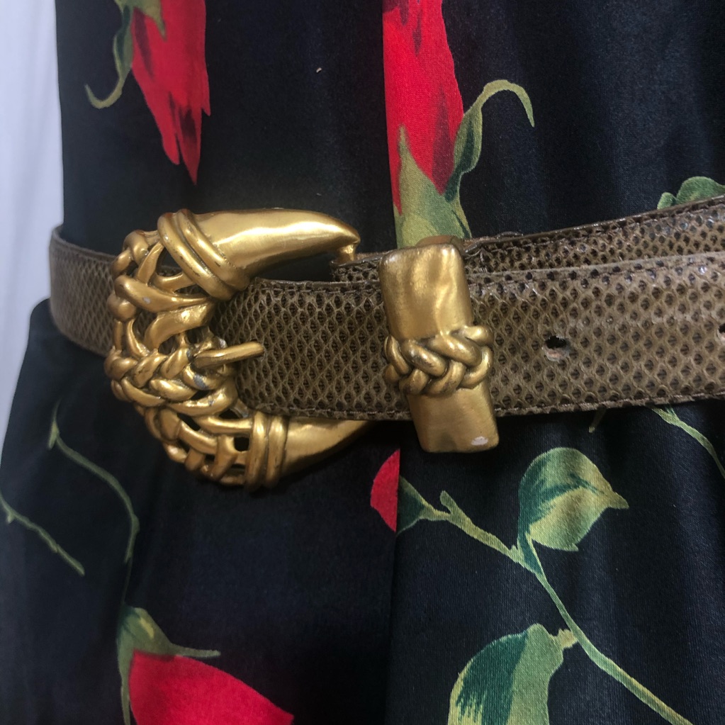 Vintage Carlisle Brutalist Vintage Snake Skin Belt